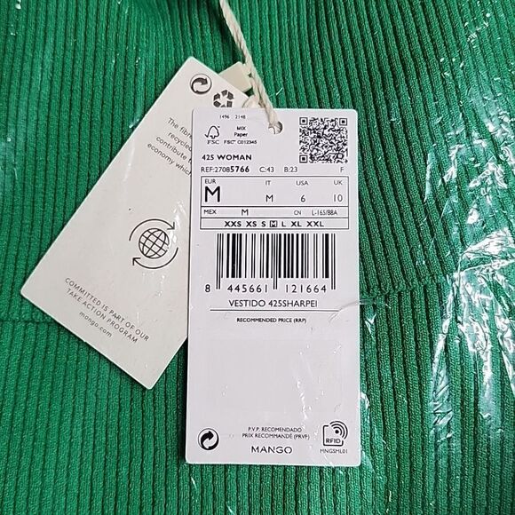 2337 NWT Mango Boat-neck knitted dress Size Medium - Picture 6 of 7